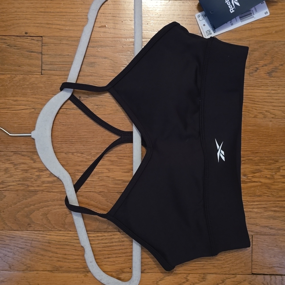 REEBOK SIGNATURE BRAND WOMEN'S BLACK SPORTS BRA SIZE SMALL
